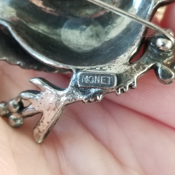 Relisted -Vintage Monet bird brooch pin large silver tone cardinal of paradise - Picture 9 of 13